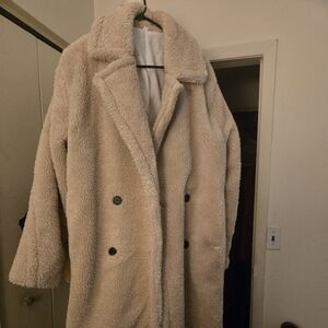 Women's Cream Teddy Coat